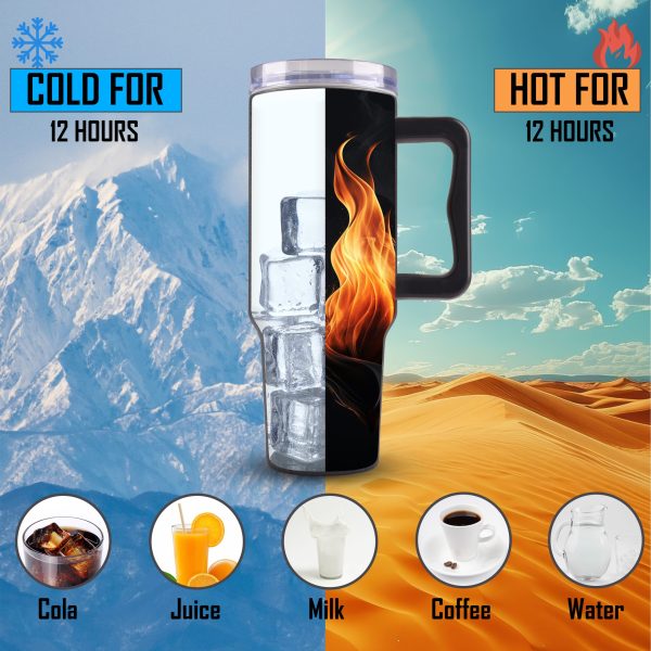 LUXHABA 1200 ML Stainless Steel Insulated Tumbler with lid and Straw | Sipper | 100% Leak Proof Lid | Insulated Tumbler | Travel Coffee Mug | Double Insulated Vacuum Flask Keeps Beverages Hot & Cold (BLACK) - Image 4